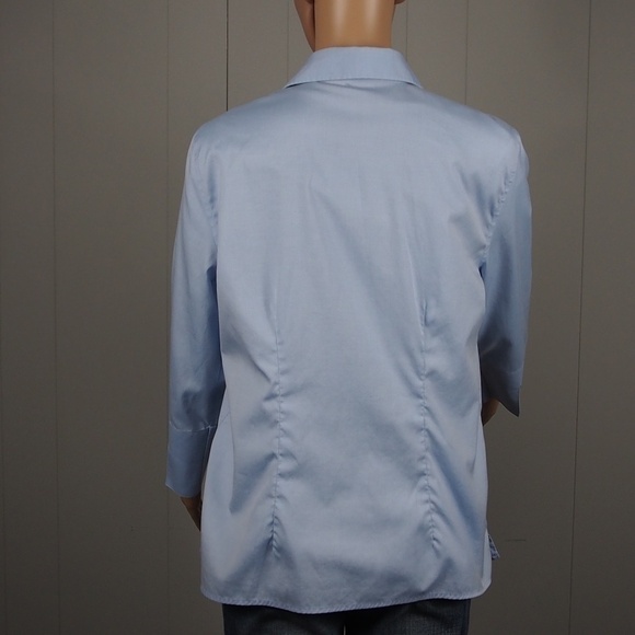 Land's End No Iron pinpoint Oxford shirt 3/4 sleeve size 10 - Picture 4 of 5